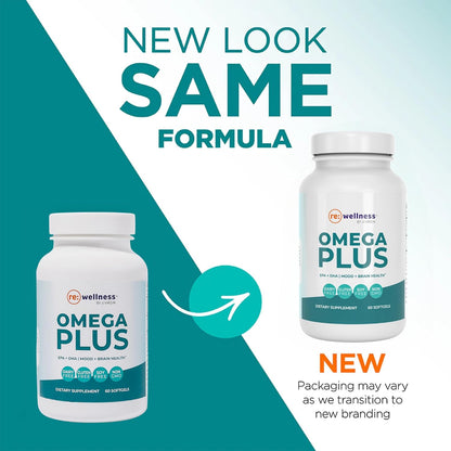 Reignite Wellness by JJ Virgin | Omega Plus | High-Dose Fish Oil Supplement | Supports Cardiovascular System & Joints | EPA & DHA Promotes Memory, Focus & Healthy Response to Stress | 60 Softgels