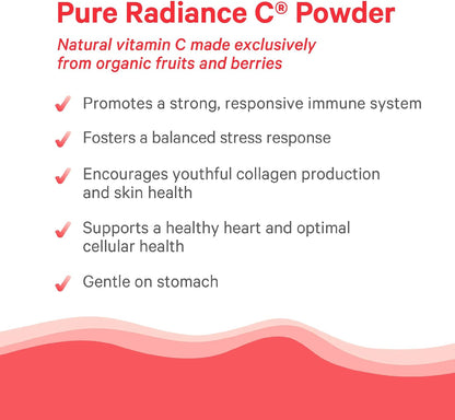 Pure Synergy Pure Radiance C | Organic Vitamin C Powder | 100% Natural, Whole Food, Non-GMO Supplement with Organic Camu Camu| for Immune and Collagen Support (3.1 oz Powder)