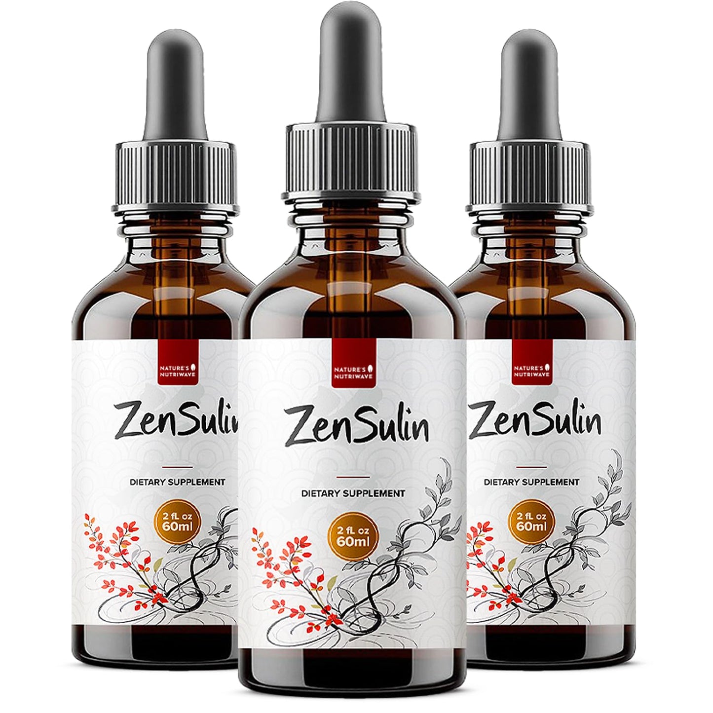 ZenSulin Drops – Cinnamon, Licorice Root & Turmeric – 60ml, 1 Month Supply | Cinnamon, Licorice Root & Turmeric, herbal liquid | Non-GMO, Gluten-Free, Made in USA | Dropper, daily drops