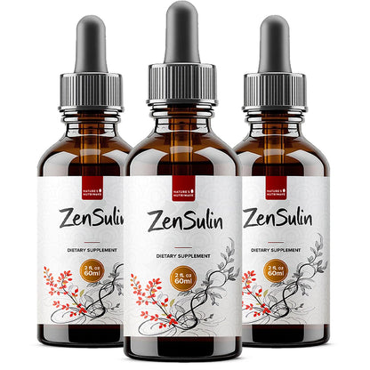 ZenSulin Drops – Cinnamon, Licorice Root & Turmeric – 60ml, 1 Month Supply | Cinnamon, Licorice Root & Turmeric, herbal liquid | Non-GMO, Gluten-Free, Made in USA | Dropper, daily drops