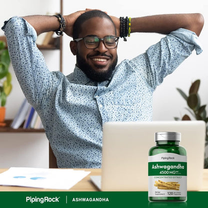 Piping Rock Ashwagandha Capsules | 120 Count | Herbal Supplement with Black Pepper Extract | for Women and Men | Non-GMO, Gluten Free