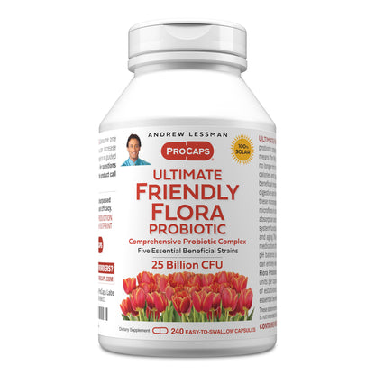 Andrew Lessman ProCaps Probiotic 25 Billion CFU 60 Capsules for Women & Men | Shelf-stable 25 Billion CFU. Four probiotic strains. No refrigeration required. Supports digestive & immune health.