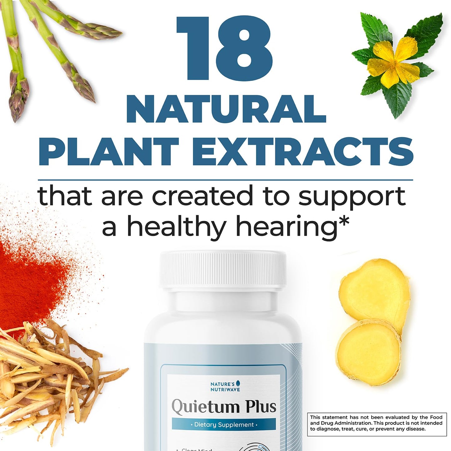Quietum Plus – Herbal Extract Capsules – 60 Ct, 1 Month Supply | Plant-based capsules with herbal extracts | Non-GMO, GMP Certified | Easy-to-swallow daily capsule