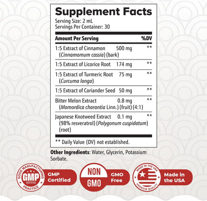 ZenSulin Drops – Cinnamon, Licorice Root & Turmeric – 60ml, 1 Month Supply | Cinnamon, Licorice Root & Turmeric, herbal liquid | Non-GMO, Gluten-Free, Made in USA | Dropper, daily drops