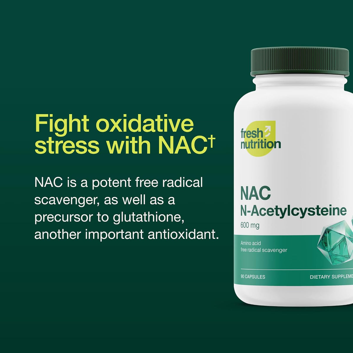 NAC Supplement - N Acetyl Cysteine - High Dosage 600mg - Amino Acids - Vegan Friendly - Pure NAC Powder - 90 Capsules