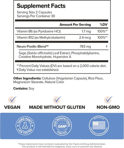 MENO Brain Health + Memory Capsules with Phosphatidylserine – 30-Day Supply