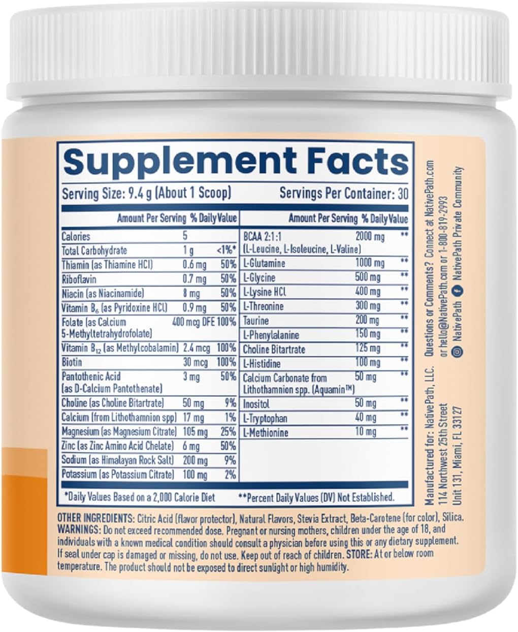 NativePath Hydrate Duo Jars - Tangerine & Mixed Berry Electrolyte Drink Mix with BCAA for Hydration
