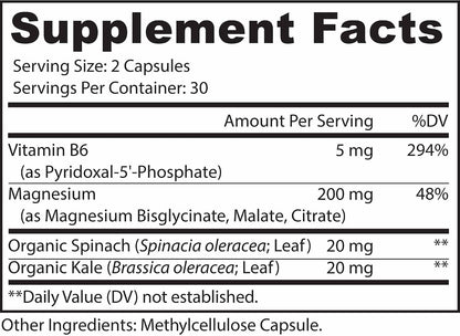 MoxyVites MagniRise™ AM– Magnesium Complex for Women & Men - 200mg Magnesium Bisglycinate, Malate, Citrate, B6, Organic SuperGreens – Chelated, High Absorption – Pairs with MagniRest™ PM – 60 Capsules