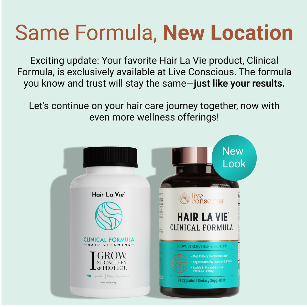 Hair La Vie Live Conscious Clinical Formula Hair Growth Vitamins for Women and Men w/Biotin, Collagen & Saw Palmetto (Pack of 1)