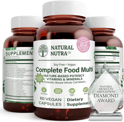 Natural Nutra Whole Food Complete Multivitamin, 60 Capsules | Mineral for Unisex, Energy Booster, Helps Maintain Bone Health, Improves Brain Function & Skin, Helps Enhance Immunity