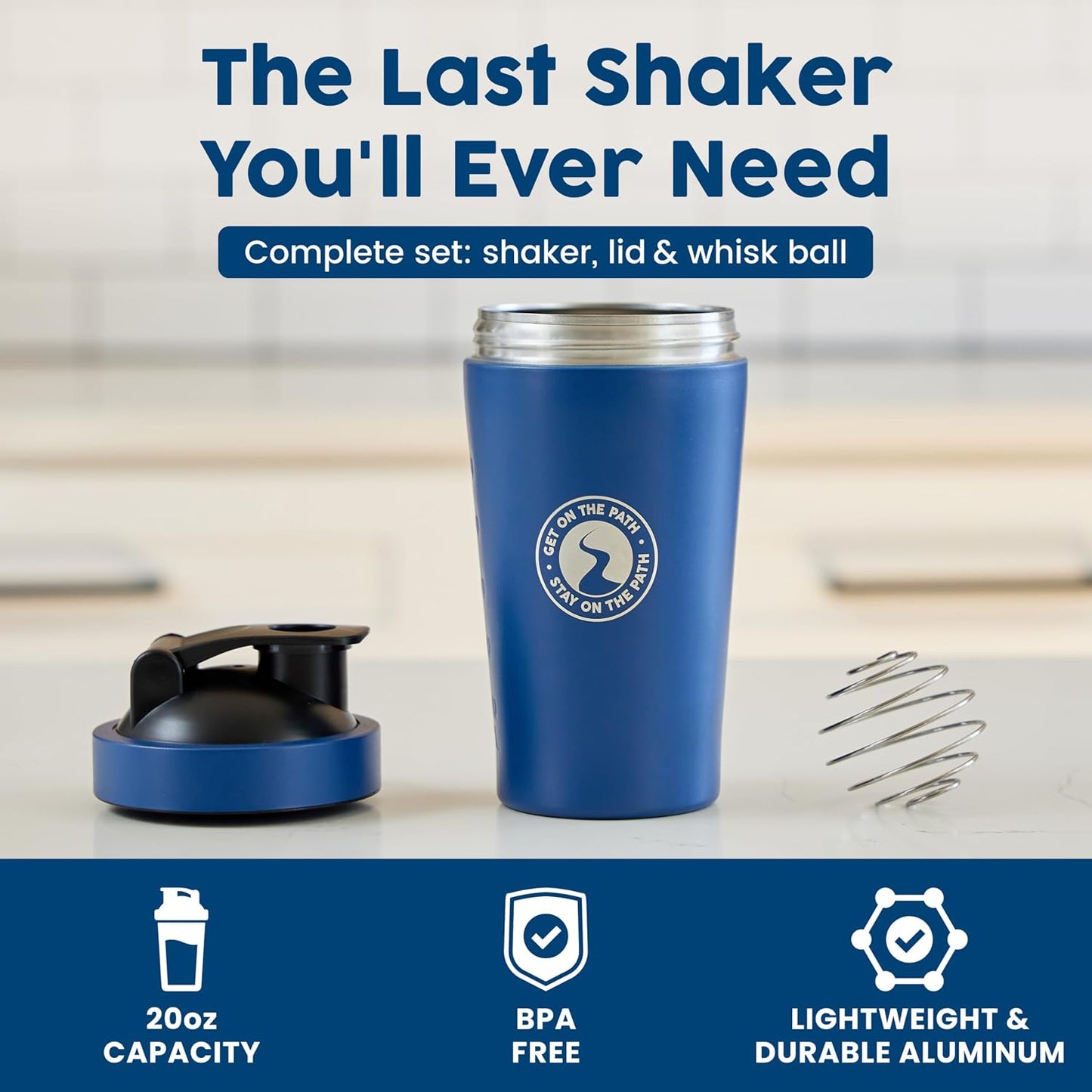NativePath Dark Blue Aluminum Shaker - 20 oz
