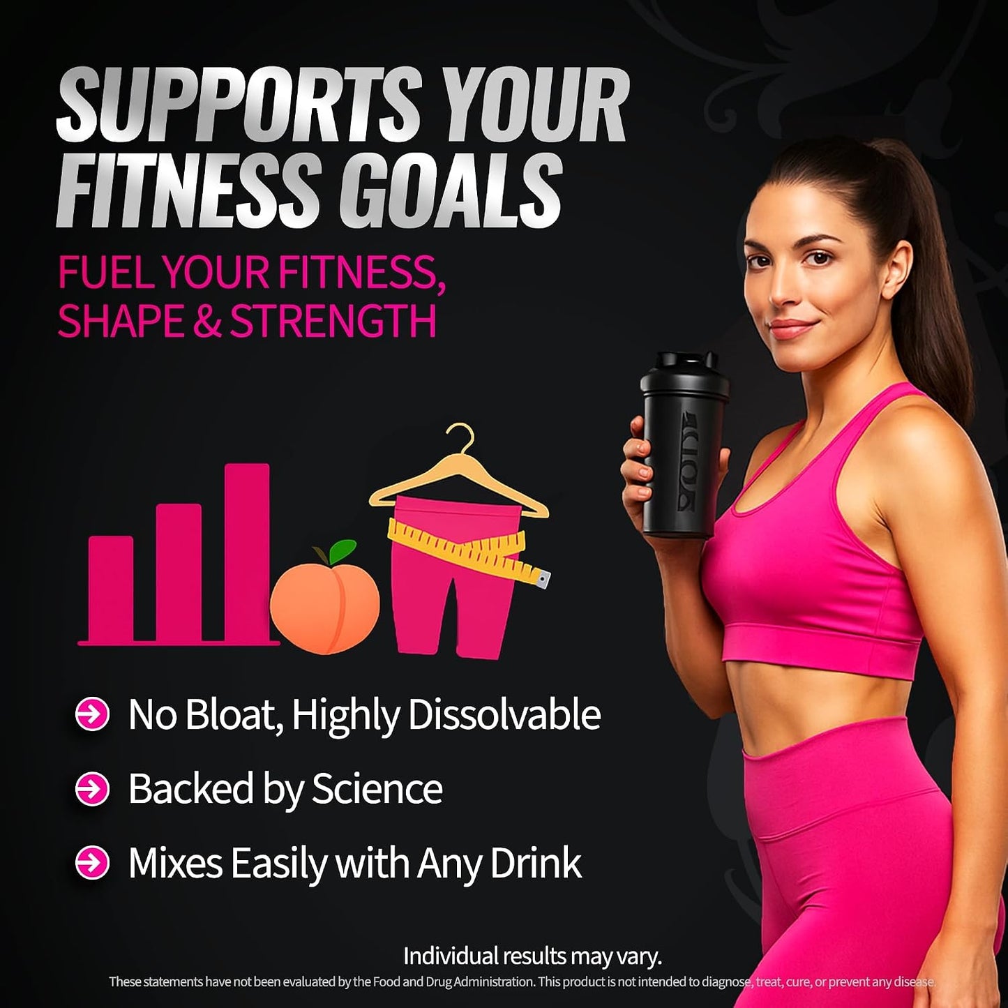 Bold Buns Creatine for Women – Supplement with Collagen & BCAA – Supports Muscle Development, Post-Workout Recovery, Skin Elasticity, Healthy Hair & Nail (2 Pack x 30 Servings, Unflavored)