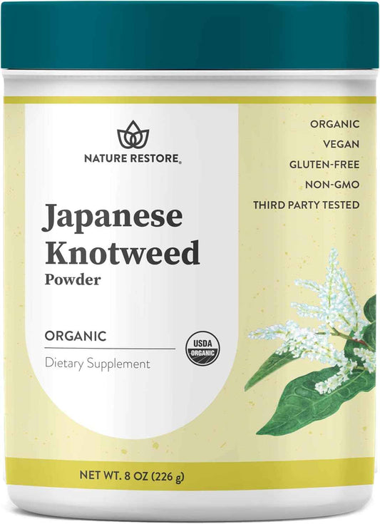 Nature Restore Japanese Knotweed Extract Powder (8 oz). Natural Trans-Resveratrol for Longevity, Sirtuin Activation & Cellular Aging. Also Known as Polygonum Cuspidatum