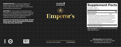 Emperor's Vigor Tonic – Herbal Formula – 60 Capsules, 3 Month Supply | Herbal capsule formula, plant-based blend | Non-GMO, No Stimulants, Made in USA | Easy-to-swallow daily capsule