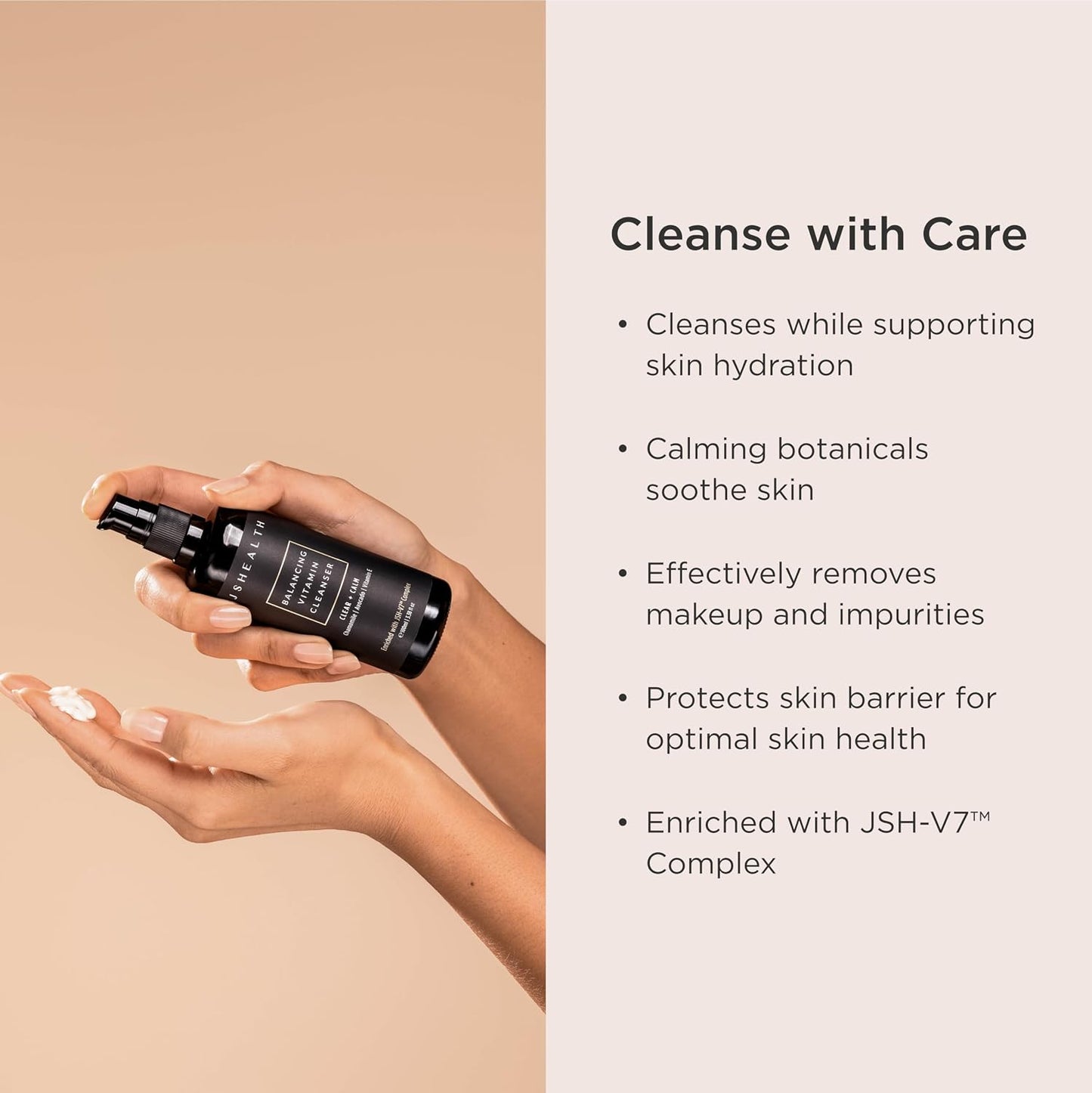 JSHealth Facial Cleanser Gentle Face Wash for Women & Men | With Sensitive Skin in Mind, Made with Vitamins C & E, Avocado Oil, & Chamomile