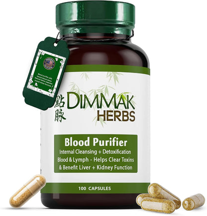 Blood Purifier & Lymphatic Cleanse- Systemic Detox Supplement for Skin, Liver, & Immune Health- Organic Andrographis & Coptis Herbal Formula- Vegan, Non-Laxative- 100 Capsules