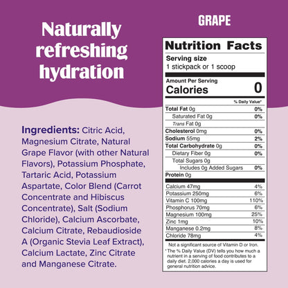 Ultima Replenisher Electrolyte Powder Drink Mix Bundle – Sugar Free – Grape, 30 Serving Canister and 20 Stickpacks – 6 Electrolytes and Minerals – Keto Friendly, Vegan, Non-GMO