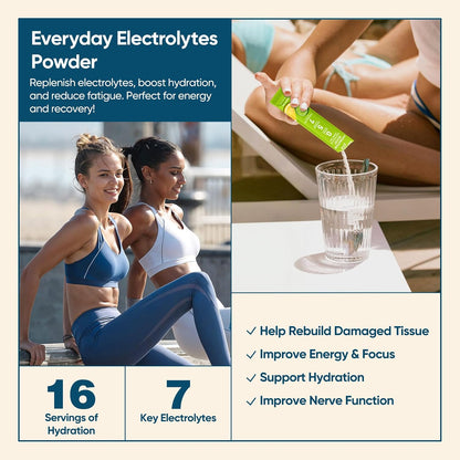 Venture Pal Electrolyte Powder Bundle – Sugar-Free Hydration Packets with High Sodium & Balanced Electrolytes, Zero Calories, 5 Vitamins, Keto, Vegan, Non-GMO – 32 Sticks Total
