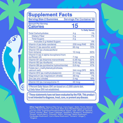 FIRST DAY Teen's Multivitamin, Calming Magnesium & Brain Focus Gummies | Daily Nutrients, Mood, & Focus | Clean Label Project Verified® | Vegan | 30-Day Supply