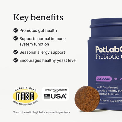 PetLab Co. – Oral Hygiene & Gut Health Bundle: Dental Powder for an Effortless Clean in 1 Scoop for Medium Sized Dogs & Probiotics for Dogs Supporting Gut Health & Seasonal Allergies