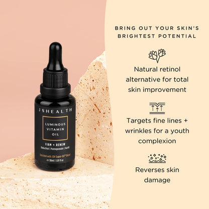 JSHealth Hydrating Face Oil For Women and Men | Facial Oil for Dry Skin with Rose Oil & Vitamin E Oil