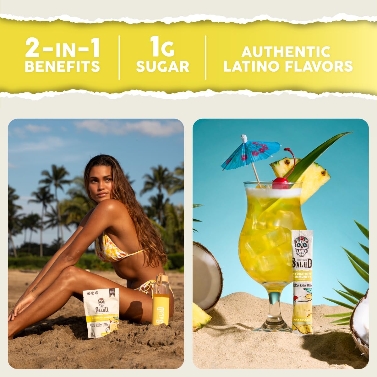 Salud 2-in-1 Hydration + Immunity Drink Mix, Cucumber Lime | Electrolytes Powder, Agua Fresca, Elderberry, Dairy & Soy Free, Non-GMO, Gluten Free, Vegan, 1g Sugar (15 Servings)