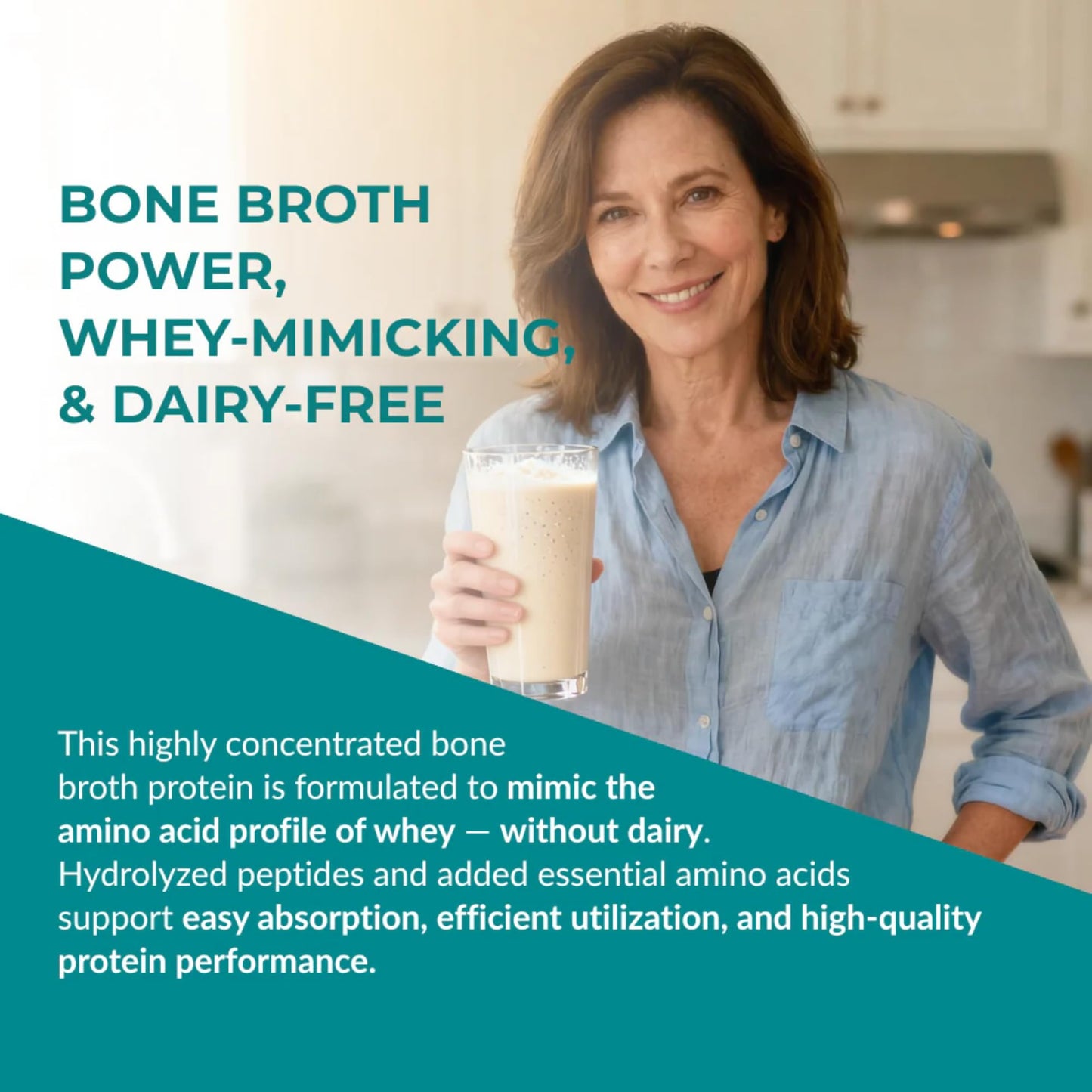 Reignite Wellness by JJ Virgin | Chocolate Bone Broth All-in-One Shake | Gluten Free + Dairy Free Protein Powder | Contains 20G of Beef Protein with Vitamins, Minerals, Amino Acids | 30 Servings
