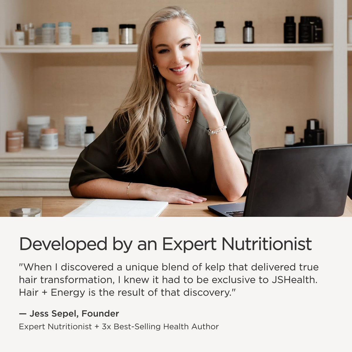 JSHealth Hair Growth Vitamins for Women. Hair + Energy with Kelp Iodine and Zinc. Supports Thickness, Strength, Energy. Nutritionist-Formulated (60 Capsules) | Hair Vitamins for Women and Men, Zinc and Iodine Hair Supplements for Hair Growth