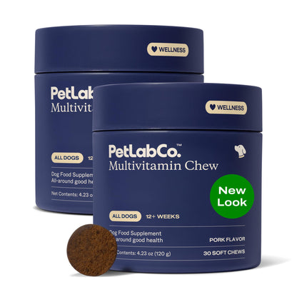 PetLab Co. 22-in-1 Multivitamin Chews for Dogs, Pork Flavor | 22 vitamins and minerals in one daily soft chew to support immune health, energy, skin, coat and overall wellbeing