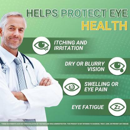 Eye Vitamin & Mineral Supplement for Eye Health, Contains Lutein, Zeaxanthin, Vitamin C, Zinc, and Vitamin E, Supports Macular Health and Relief from Dry Eyes (90 Count)