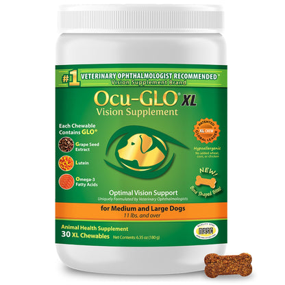 Cat & Dog Supplement for Eye Support - Chewable Vision Vitamins Supplements for Large and Small Pets Care with Lutein, Omega-3 Fatty Acids, Grape Seed Extract & Antioxidants