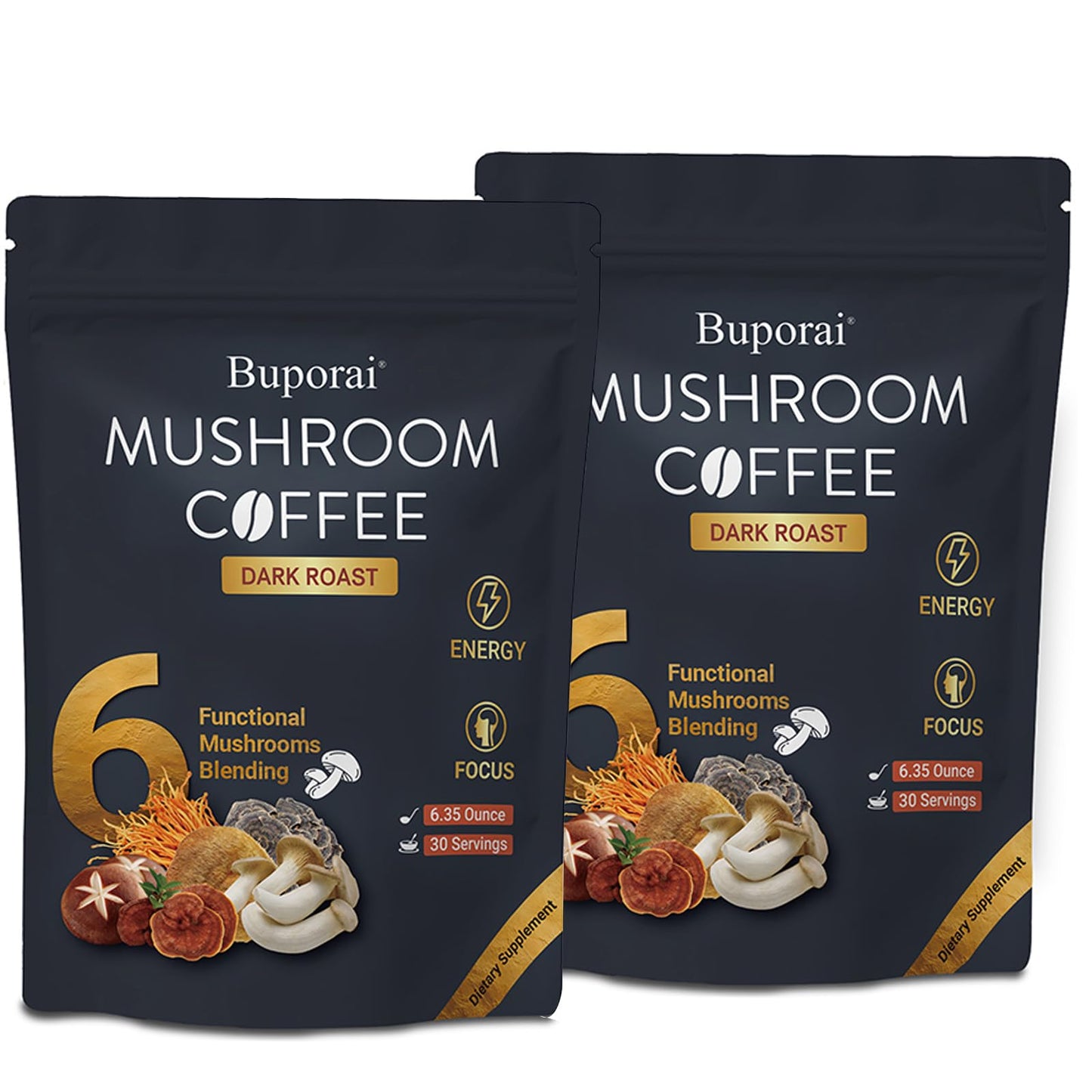 Mushroom Coffee, Instant Mushroom Coffee Organic with 6 Mushrooms Lion’s Mane, Cordyceps, Turkey Tail & Other for Energy, Focus, Digestion, Immunity, 35 Servings