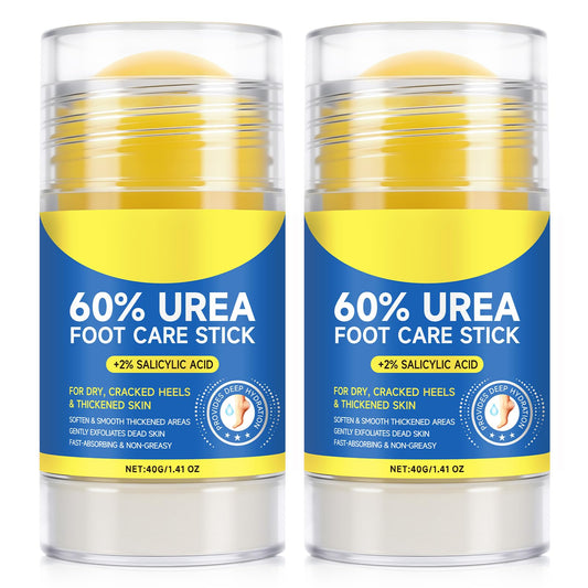 2Pack 60% Urea with 2% Salicylic Acid Urea Foot Care Stick, Foot Cream Moisturizer for Dry Cracked Feet, Knees, Elbows, Hands,Moisturizes and Hydrates the Dry Skin,Callus Remover & Skin Softener