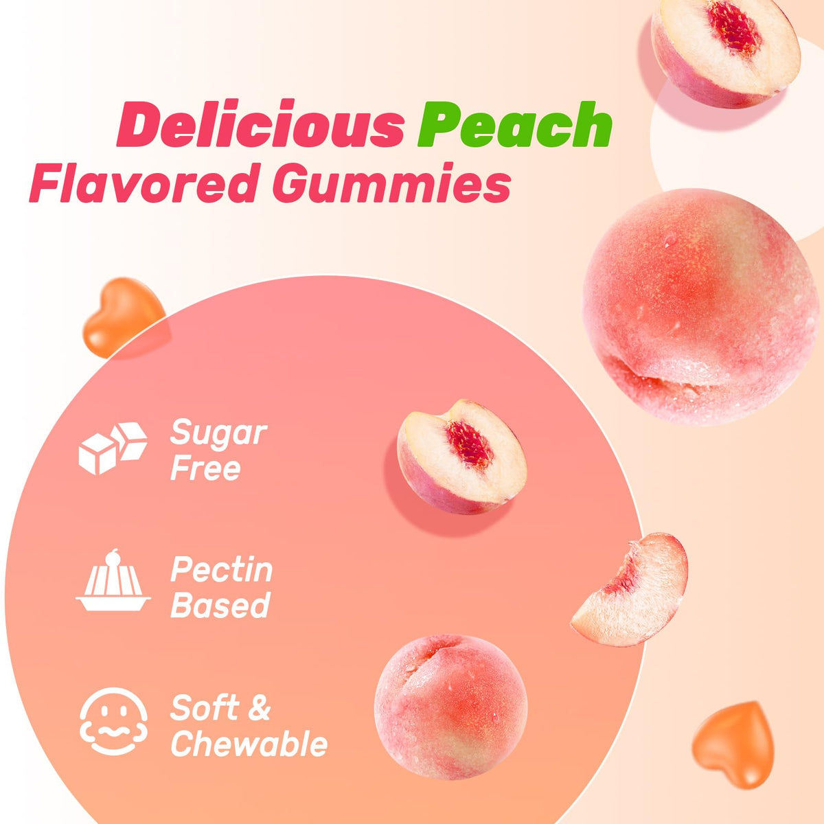 2 Pack CoQ10 Gummies, 5X Better Absorption Coenzyme Q10 for Cellular Energy and Antioxidant Support, 120 Peach Gummies