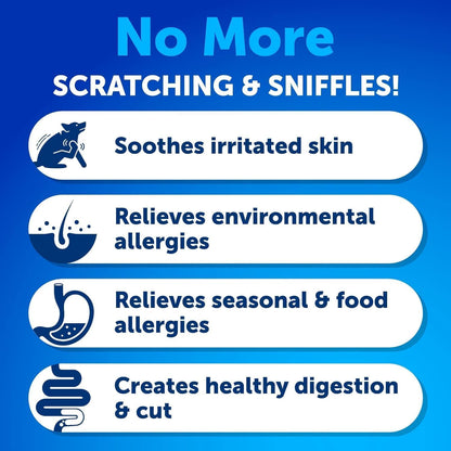 Dog Allergy Relief + Probiotics for Dogs Bundle - Itch Relief for Dogs - Fish Oil - Omega 3 - Itchy Skin Relief - Seasonal Allergies - Anti Itch Support & Hot Spots - Dog Probiotics and Digestive Enzy