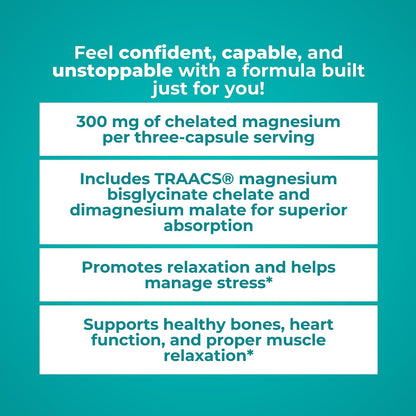 Reignite Wellness by JJ Virgin | Magnesium Body Calm | Chelated Magnesium Supplement for Energy Production, Sense of Calm & Immune Support | Magnesium Bisglycinate Chelate Complex | 120 Capsules