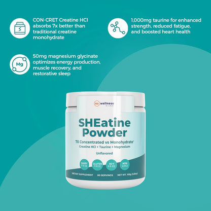 Reignite Wellness by JJ Virgin SHEatine Powder (Unflavored) and Bone Broth All-in-One Shake (Chocolate)