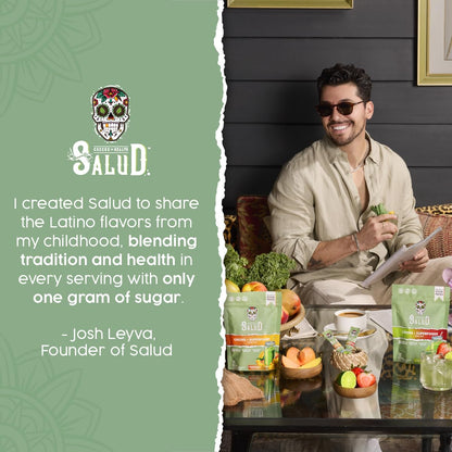 Salud 2-Pack | 2-in-1 Greens Powder + Superfood Drink Mix Packets, Peach Mango & Strawberry Lime, 15 Servings Each, 20+ Fruits and Veggies, Supports Digestive Health, Bloating Relief