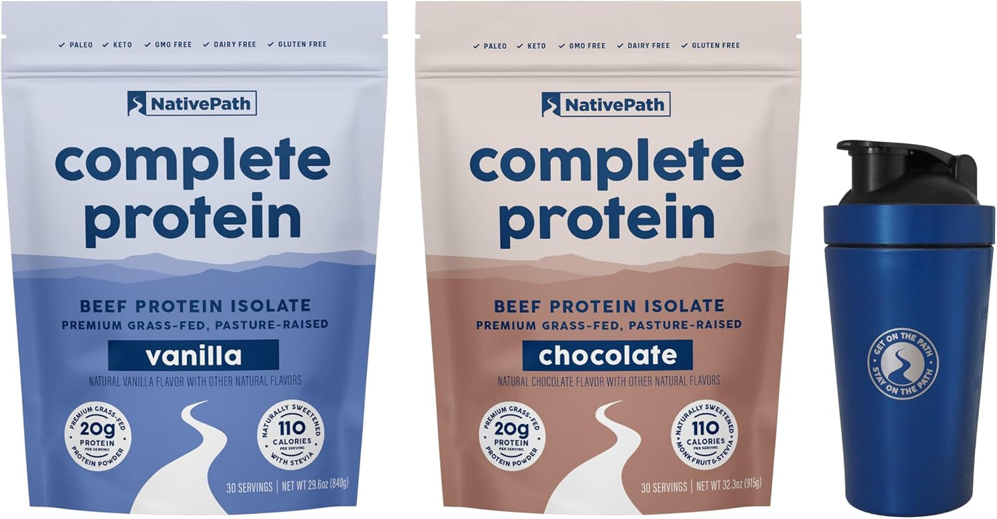 NativePath Complete Protein Vanilla and Chocolate Bundle with Shaker Cup