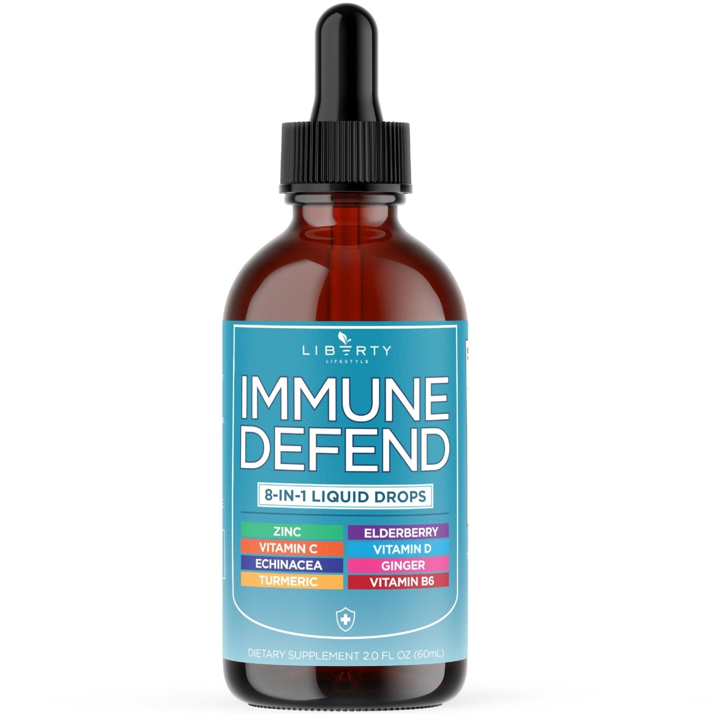 8-in-1 Immune Support Liquid Drops – Elderberry, Turmeric Curcumin, Echinacea, Ginger, Vitamins C & D3, Zinc & B6 – Fast-Absorbing Immune & Antioxidant Support – Vegan, Non-GMO – 4 oz - PrimeBioHealth - canada supplements