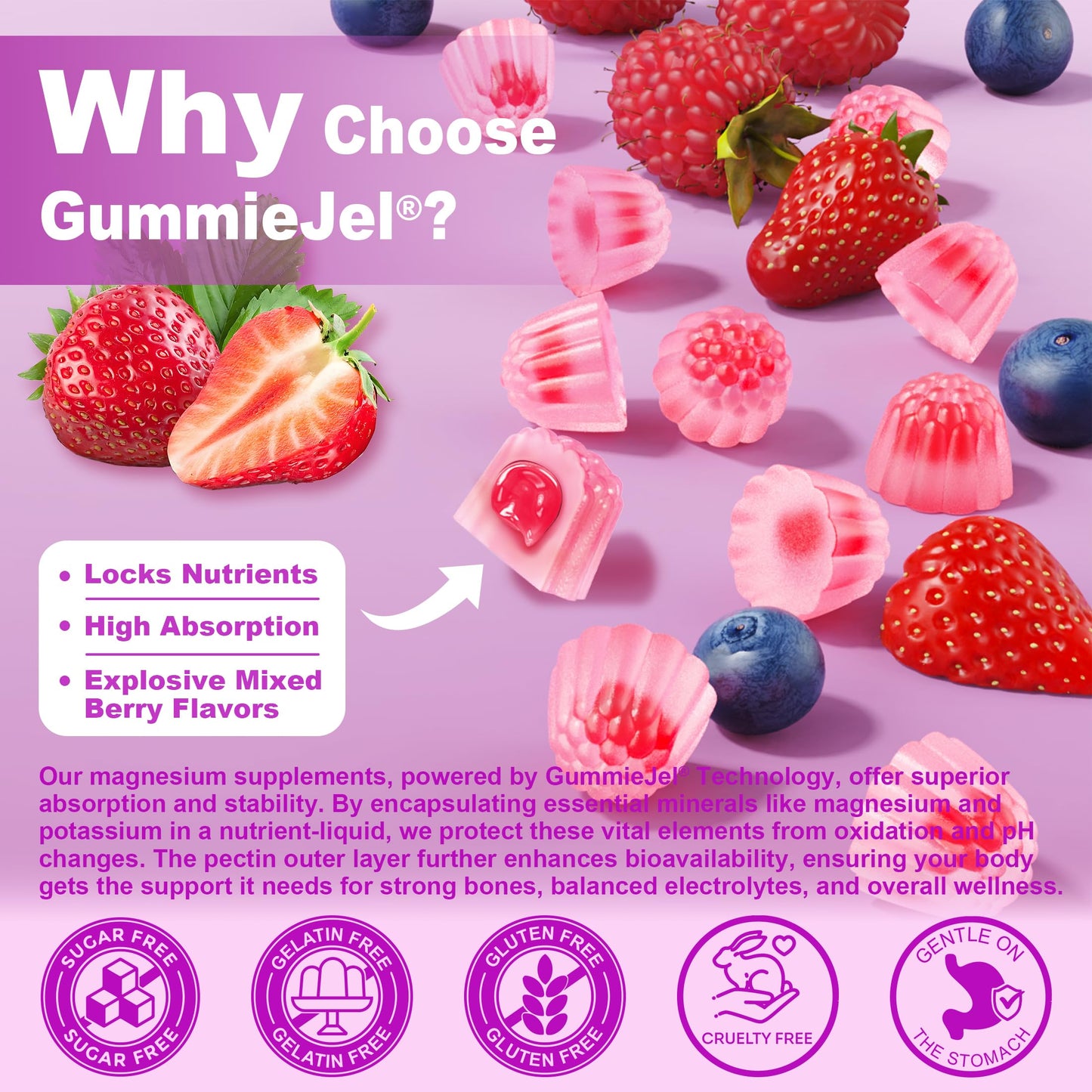 Magnesium Glycinate Gummies for Adults – 400mg Magnesium Complex w/5 Forms of Magnesium (Citrate Malate Taurate Chloride), Ashwagandha, D3 & Zinc – Sugar Free Calm Mood & Muscle Support, Vegan, 60Cts