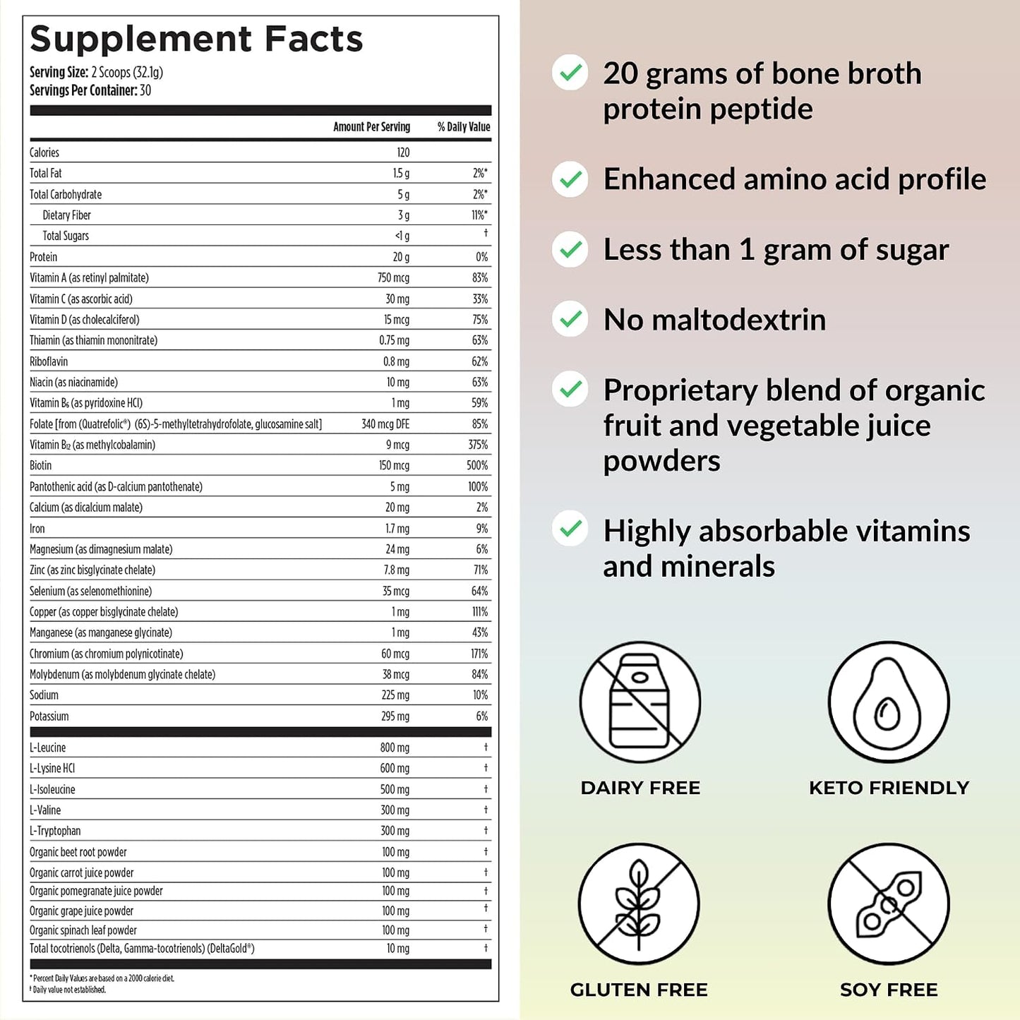 Reignite Wellness by JJ Virgin Bone Broth All-in-One Shake (Chocolate) and Extra Fiber Powder Supplement