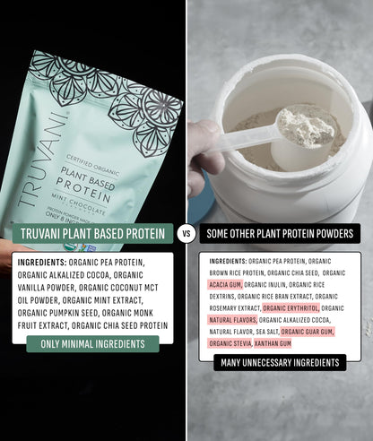 Truvani Organic Plant Based Protein Powder | Strawberry | 10 Servings | Vegan | 20g Pea Protein | Single Serving Travel Packets | Keto | Gluten & Dairy Free | Low Carb