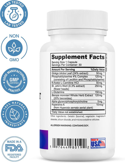 Adaptogen Complex + ALA & ALC Complex + Brain Support + Magnesium Bisglycinate Bundle | Stress Relief, Energy, Focus, Cognitive Support, Calm & Daily Wellness
