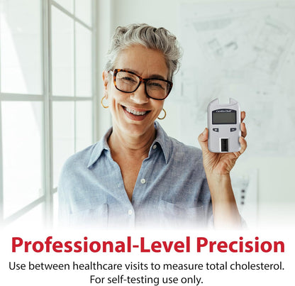 CardioChek Cholesterol Home Test System Bundle, Fast 45-Second Testing | CardioChek At-Home Analyzer, PTS Panels Cholesterol At-Home Self-Test Strips (25 Tests), Capillary Tubes (25 Count)