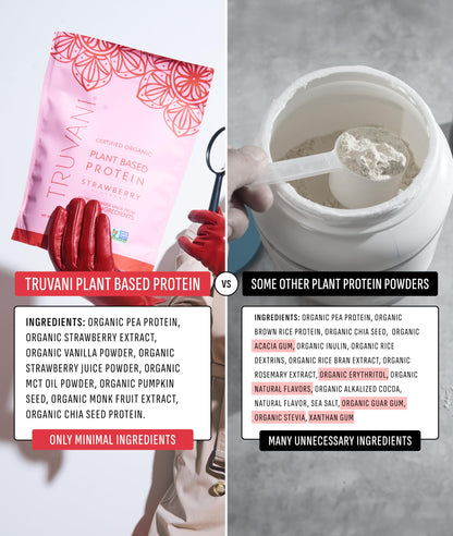 Truvani Organic Plant Based Protein Powder | Vanilla Chai | 10 Servings | Vegan | 20g Pea Protein | Keto | Gluten & Dairy Free | Low Carb | No Added Sugar