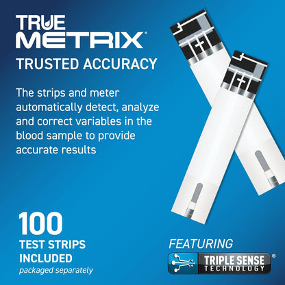 TRUE METRIX Meter Kit, Glucose Monitor, Supplies, Log Book, Solution | Includes Blood Glucose Meter, Case, 100 Test Strips, 100 Lancets, Lancing Device, Control Solution, Log Book