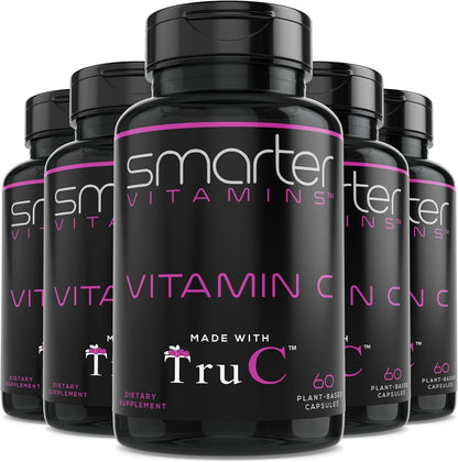 5 Pack Whole Food Vitamin C from 11 Berries with Antioxidants, 300 Capsules | Plant-based TruC with bioflavonoids and polyphenols for immune, collagen and skin support; vegan, non-GMO and easy to digest