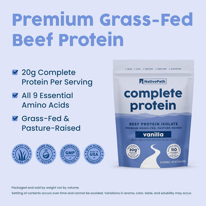 NativePath Complete Protein Vanilla and Creatine Complex Bundle with Shaker Cup
