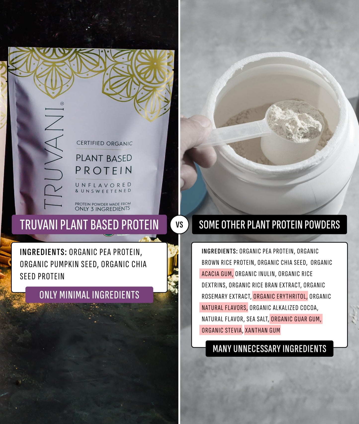 Truvani Organic Plant Based Protein Powder | Vanilla | 1 Serving | Vegan | 20g Pea Protein | Keto | Gluten & Dairy Free | Low Carb | No Added Sugar